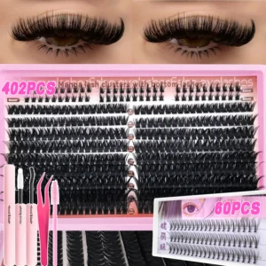 60/402PCS 100D Eyelash Set with Lower Eyelashes Thick & Comfortable for Daily Wear Party Wedding Night Makeup Lash Extensions 1