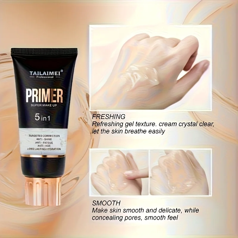 Waterproof Base Transparent Gel Makeup Primer - Full Coverage Matte Foundation With Color Retention, Natural Avocado And Rose Ex 4