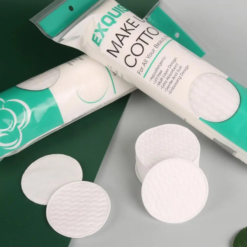 Disposable Soft Circular Makeup Remover Pads Doubles Sided Breathable Cotton Pads for Daily Facial Cleaning Nail Polish Remover 3