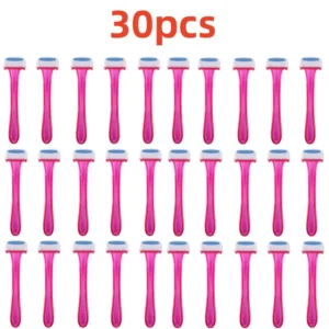 -5-30 Pieces Disposable Women Razor for Bikini Rose Color Plastic Handle with Comb Manual Leg Body Hair Shaver 1
