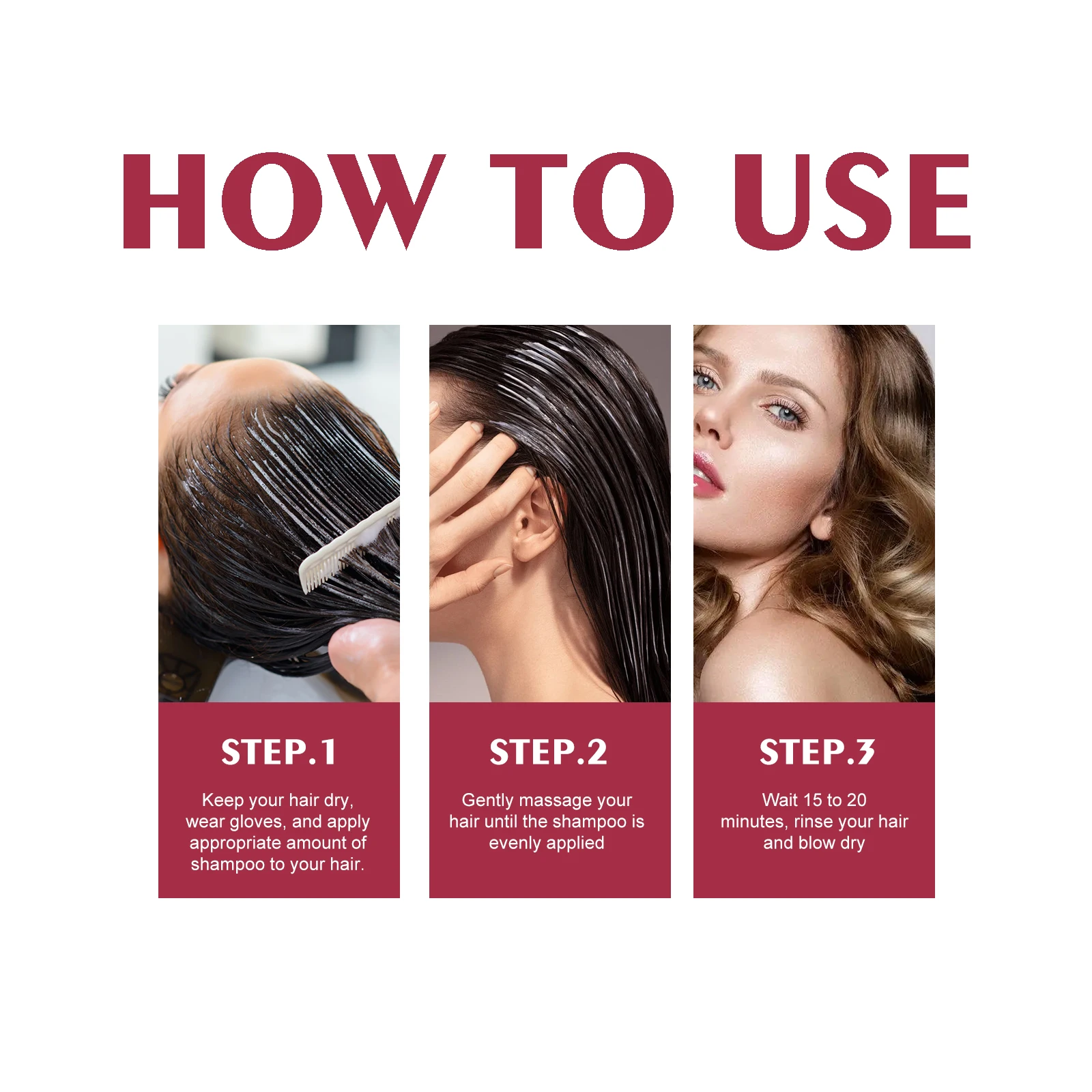Instant Coloring Shampoo Natural 5 Colors for Men Women DIY Hair Dye Coloring Care Gentle Non-Irritating 100ml Hair Dye Shampoo 6