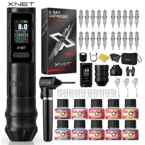 XNET Wireless Tattoo Machine Full Kit 3.5/4.0/4.5/5.0 Brushless Motor 2400 battery Tattoo Pen Set Beginner For Tattoo XNET Claws 1