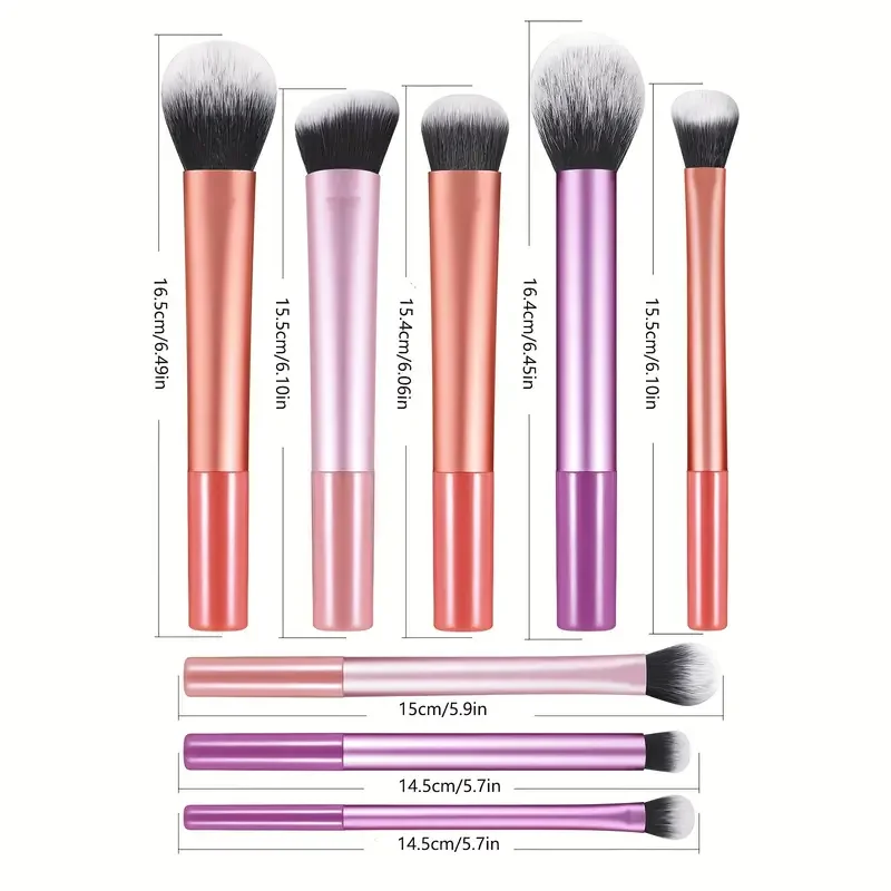 8pcs Makeup Brush Kit Soft Synthetic Hair Make Up Brushes Foundation Blush Eyeshadow Cosmetic Makeup Tools 4