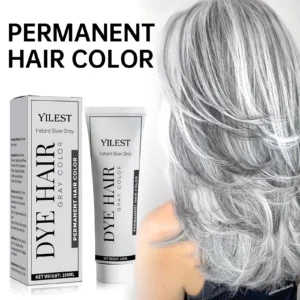 100ML Sliver Grey Hair Dye Cream Smoky Style DIY Styling No Damage Quick Coloring Long-lasting Professional Hairs Dyeing Creams 1