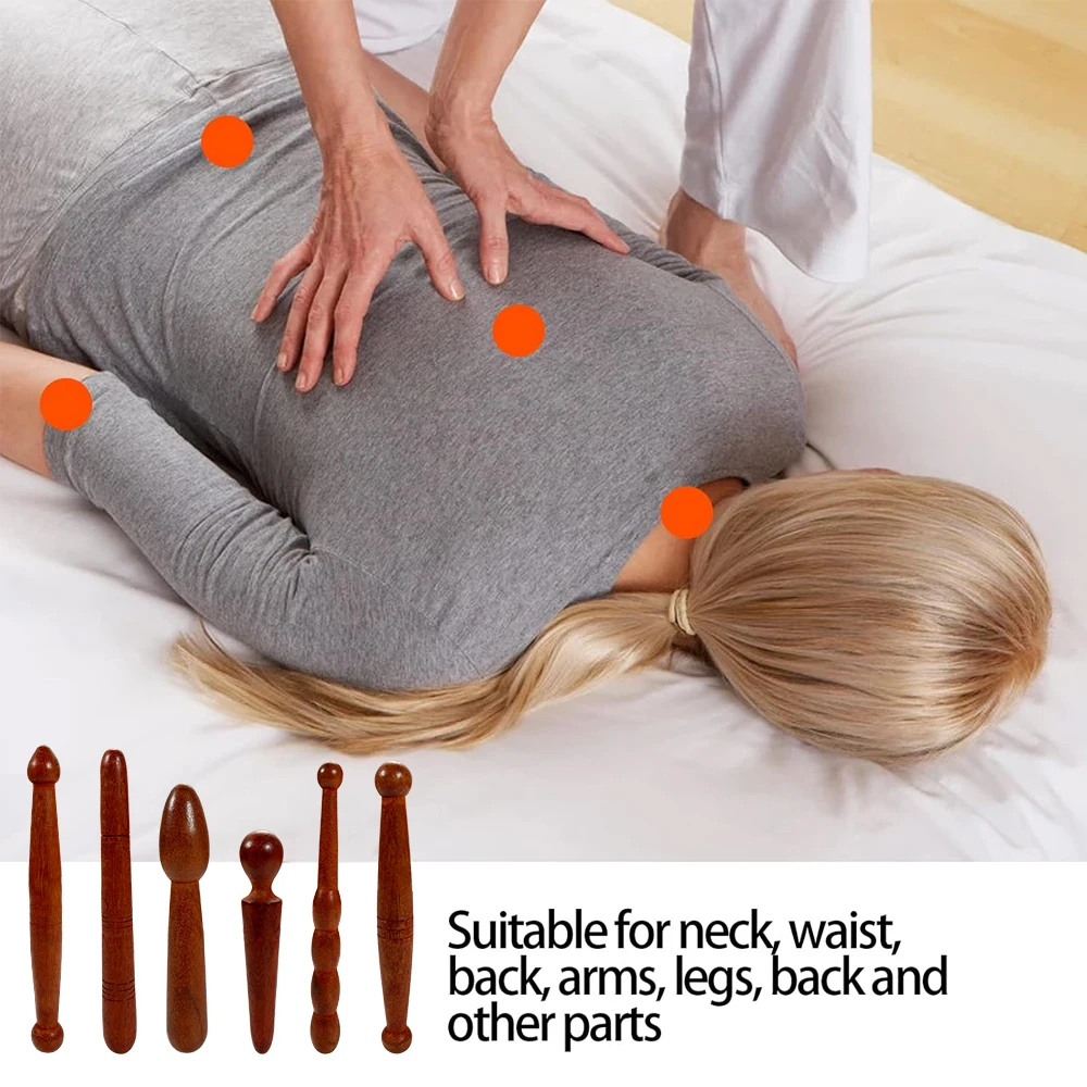 1PCS Wooden Reflexology Sticks Foot Hand Massage Wooden Stick Tools Thai Face Neck Back Waist Massager Trigger Points 6