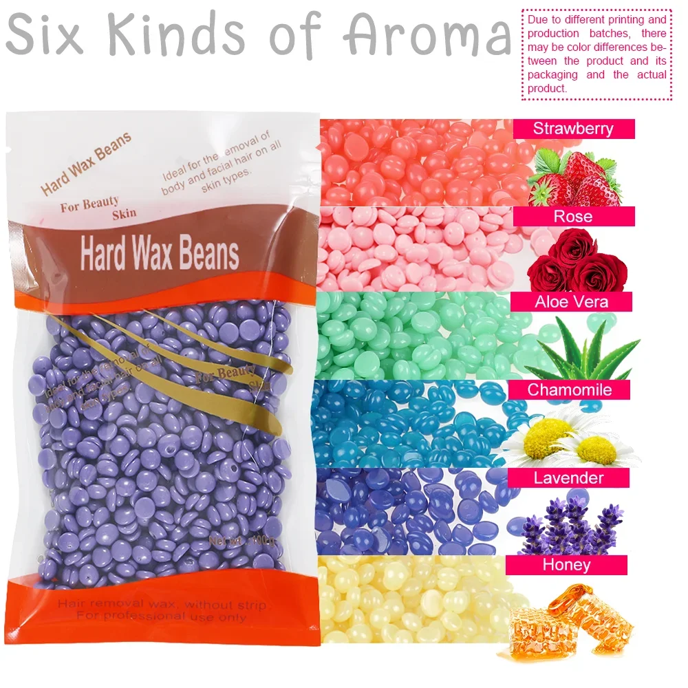 WUWUVISTA 100g/3.52oz Hot Wax Hair Removal Depilatory Waxing Wax Beans for Wax Heater Painless for all Hairs Removal Beans 3