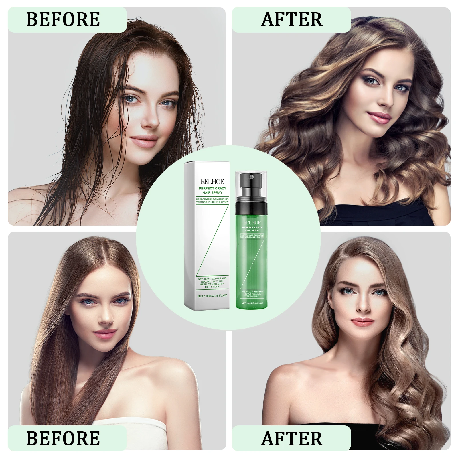 EELHOE No Wash Dry Hair Spray Refreshing Hair Styling Spray Fluffy Hair Care Oil Control Free Air and Fluffy Dry Shampoo Spray 5