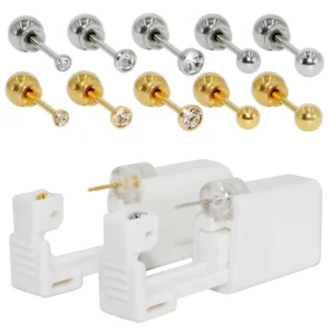 1PC 316L Surgical Steel Ear Stud Disposable Sterile Piercing Stud with Safe Ball Buckle Set Piercing Gun Body Piercing Jewelry 1