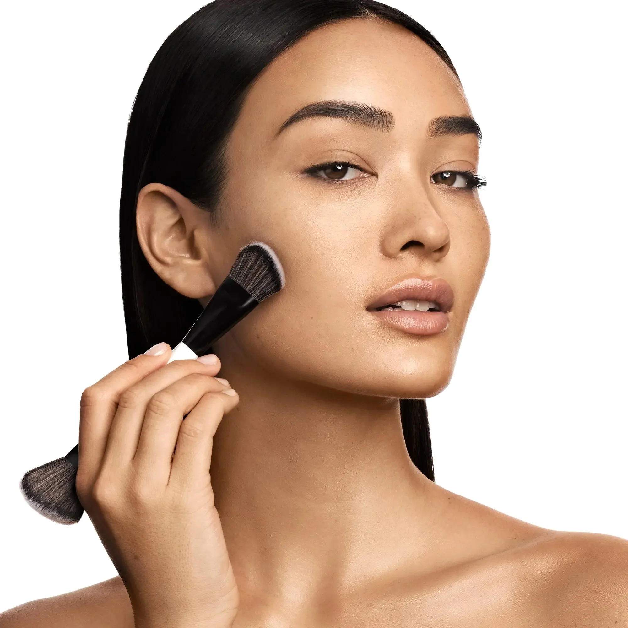 2 In 1 Foundation Blush Dual Ended Makeup Brush Soft Fluffy Facial Cosmetic Tool 3
