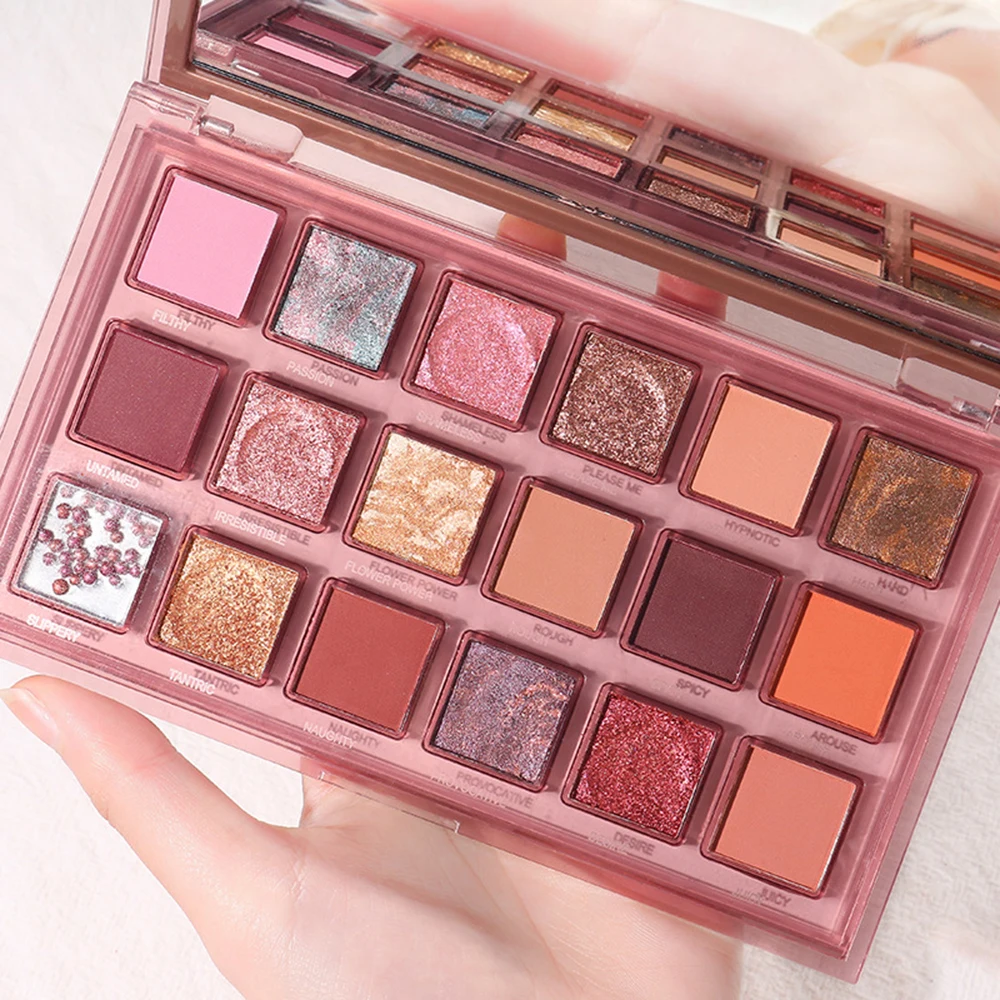 18 Colors Pomegranate seeds Eyeshadow Palette Shimmer Matte Eye Shadow Waterproof Cosmetic Beauty Makeup TSLM2 3