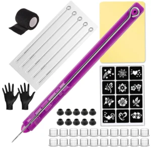 DIY Tattoo Hand Poke and Stick Tool Kit With Tattoo Needle Holder Ink Cup Glover Grommet Bandage Set for Tattoo Beginner Kit 1
