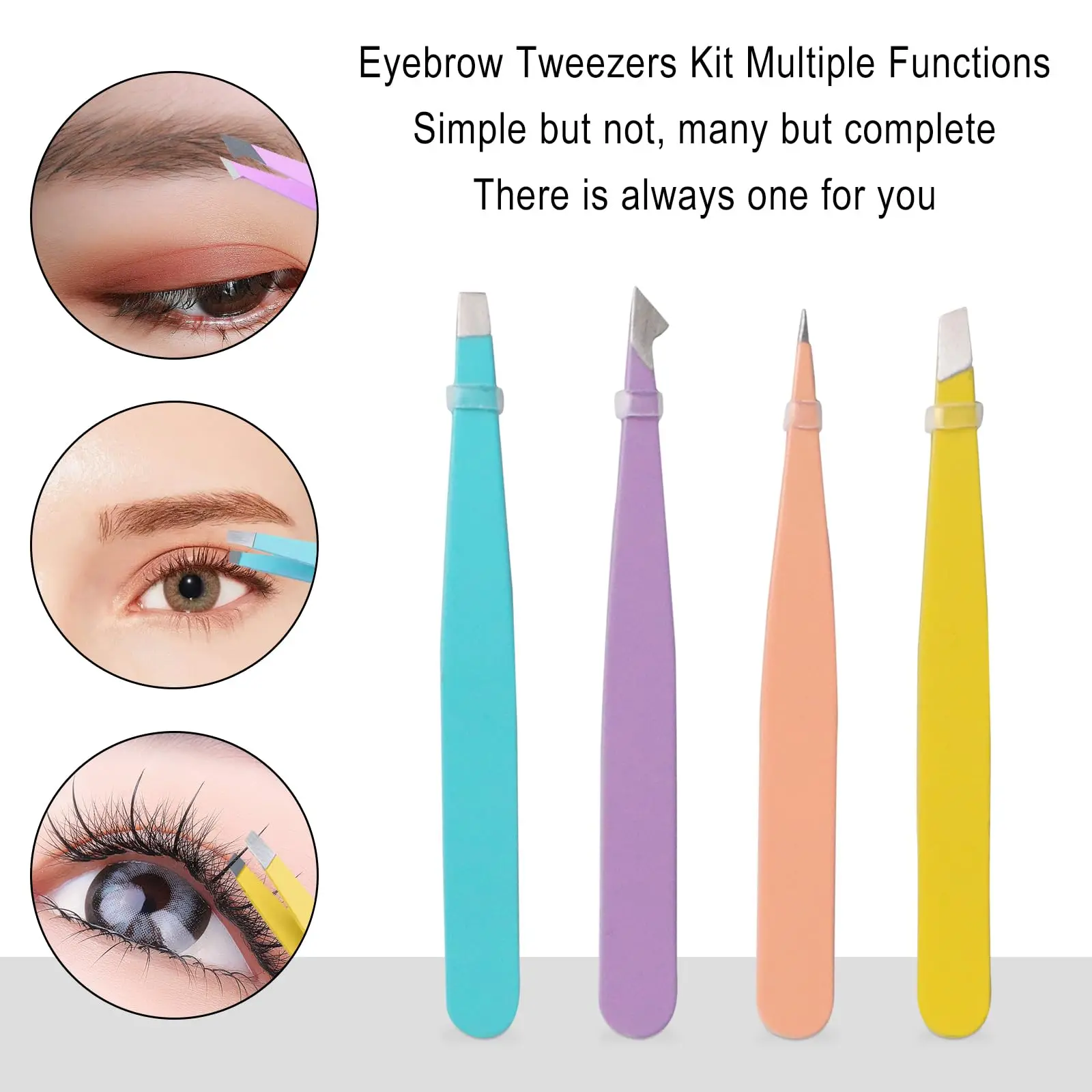 6 PCS Eyebrow Tweezers Set - Tweezers for Women and Men Facial Hair Chin, Eyebrow Kit Ingrown Hair Tweezers Precision Tweezers 2