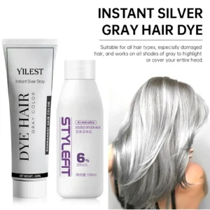 Gray Color Hair Dye Cream Light Grey Silver Permanent Hair Dye Color Cream Unisex Hair Creams Unisex Smoky Gray Punk Style 1