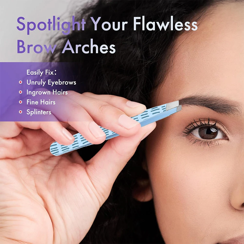 Colorful Eyebrow Tweezers Professional Stainless Steel Tweezers For Men and Women Beauty Clips Facial Hair Removal Makeup Tools 3