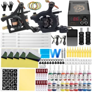 Coils Tattoo Machine Kit Power Supply with Tattoo Needles Ink Accessories Set for Tattoo Body Art Tool Permanent Makeup Kit 1