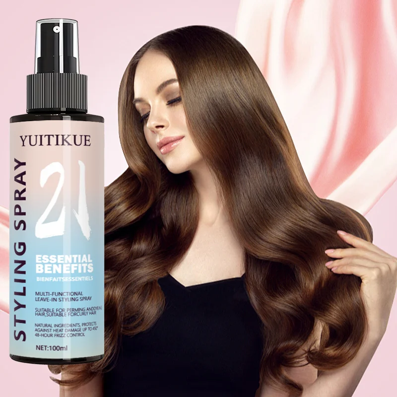 YUITIKUE 21 Essential Benefits Styling Spray | Multi-Functional Leave-In, Heat Protect & Frizz Control 100ml 3