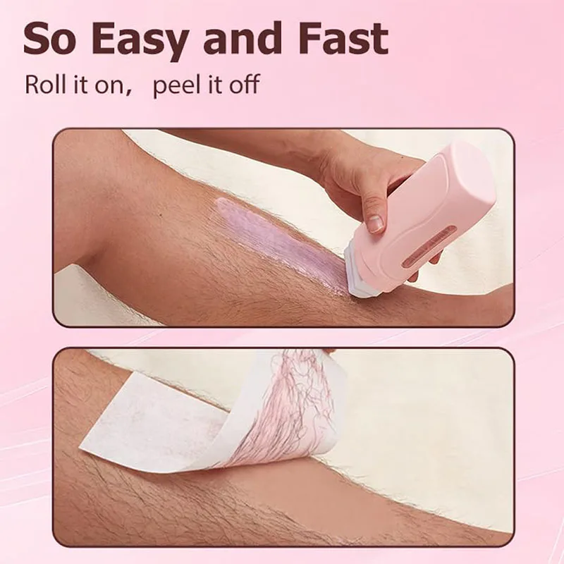 Roll On Waxing Kit With Wax Cartridges And Wax Strips 3 In 1 Soft Wax Heater Kit Hair Removal Wax Wax Paper Waxing Kits Warmer 2