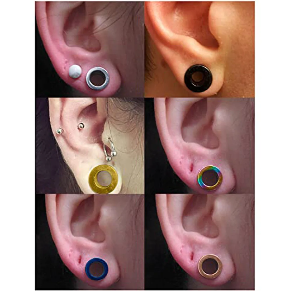 1pc 3mm-20mm Stainless Steel Ear Plugs Tunnels Rose Gold Color Screwed Earrings Expander Earlet Gauges Body Piercings Jewelry 2