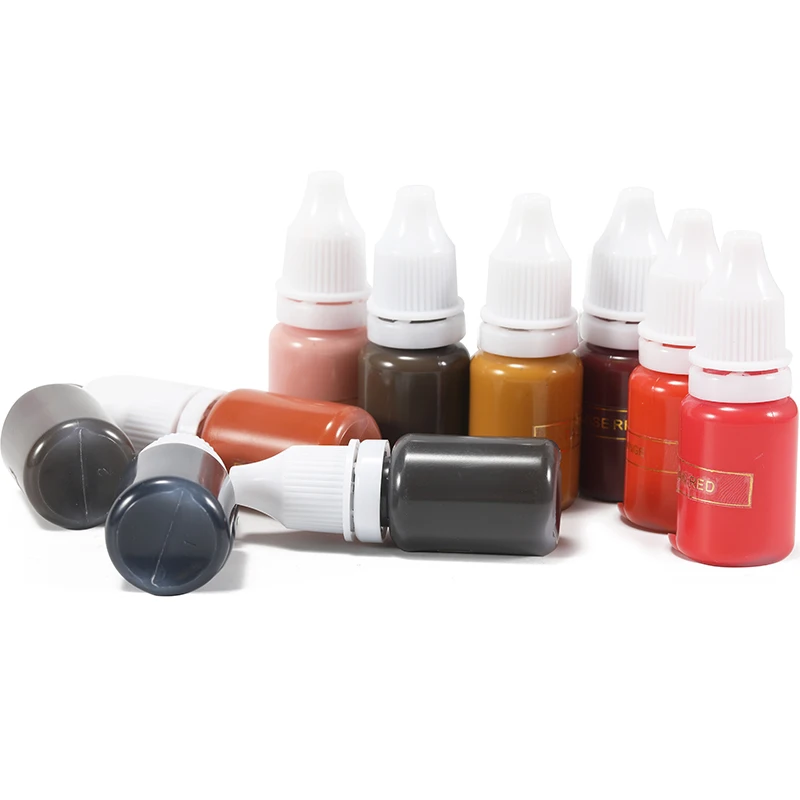 10ml Permanent Makeup ink Color Natural Eyebrow Plant Tattoo Ink Microblading Pigments For Tattoos Eyebrow Lips Body Art Beauty 6