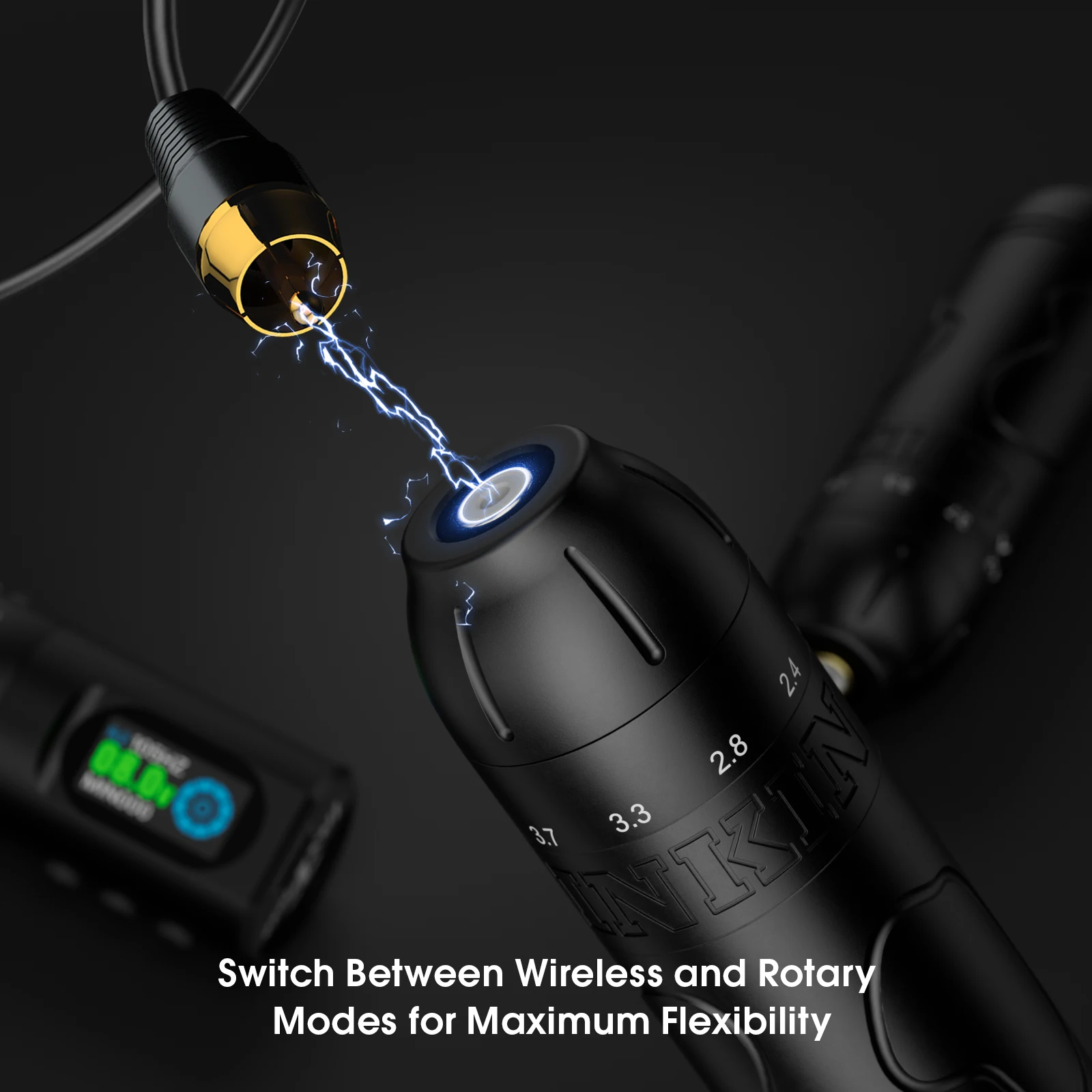 INKin Wireless Tattoo Gun Kit with 6 Adjustable Stroke, 2X1600mAh Batteries, REVO Cartridge Tattoo Needles&Ink Set for Beginners 4