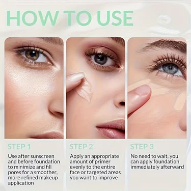 Waterproof Base Transparent Gel Makeup Primer - Full Coverage Matte Foundation With Color Retention, Natural Avocado And Rose Ex 2