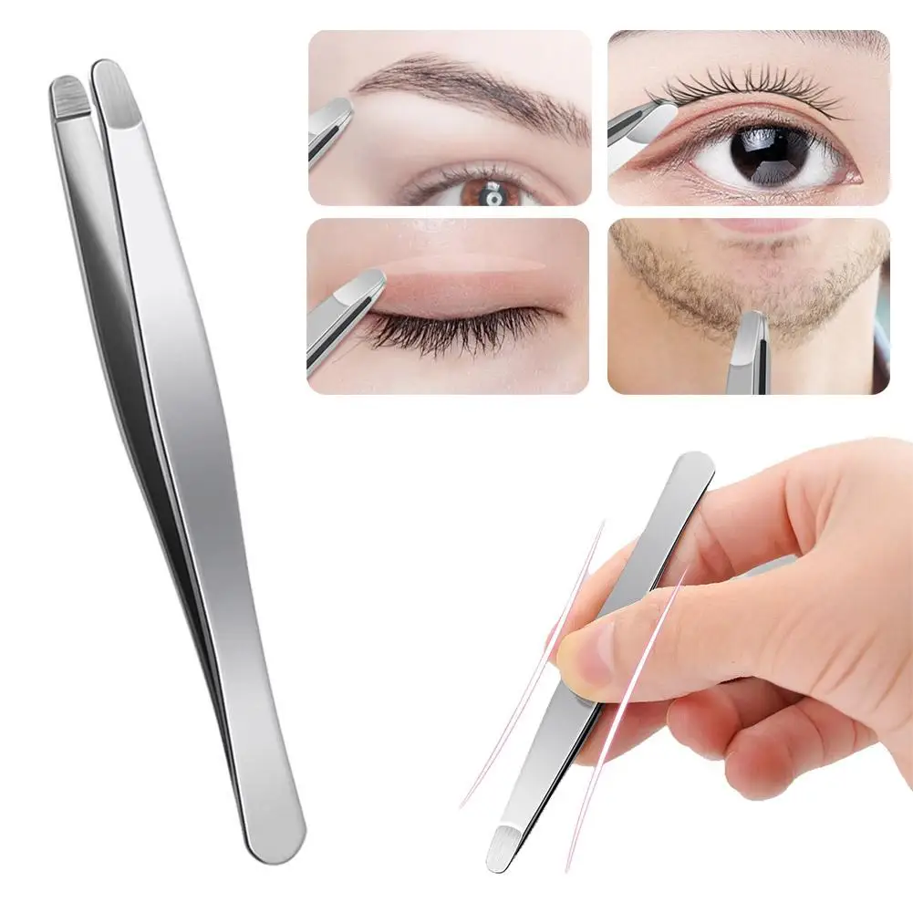 Stainless Steel Brow & Facial Hair Remover Eyebrow Tweezers Non-slip Makeup Remover Tweezer Tools Hair Removal Makeup Tools 3