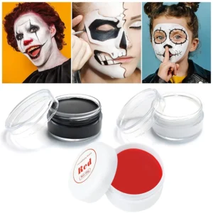Monochromatic Face Body Paint,Adult Body Paint Set,FX Clown Vampire Skeleton Role Play Halloween Joker Makeup Body Paint 1