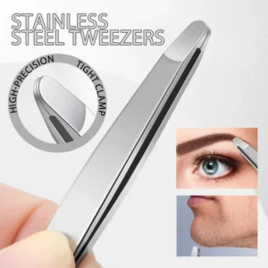 Stainless Steel Brow & Facial Hair Remover Eyebrow Tweezers Non-slip Makeup Remover Tweezer Tools Hair Removal Makeup Tools 1