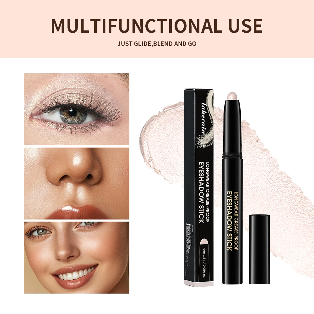 Lakerain Eyeshadow Stick Shimmer and Matte Long Lasting Waterproof Highlighter Metallic Glitter Eye Shadow Pencil Cosmetics 5