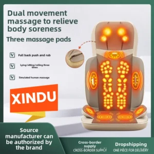 XINDU 3D Neck Hip Massager Chair Pad Electric Heating Vibrating Cervical Neck Back Body Cushion Massag for Home Lumbar Mattress 1