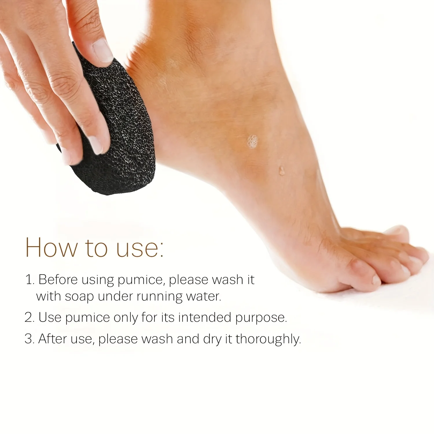 1pc/3pcs Volcanic Pumice Foot File, as a dead skin remover for the feet and hands, non scented foot scrub Pumice 2