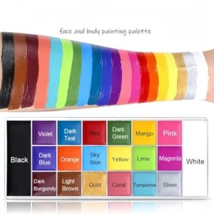 20 Color Professional Face & Body Paint Palette,Long Lasting Face Painting Cosmetic For Halloween Special Effects&Cosplay Makeup 1