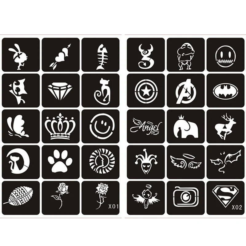 133pcs Airbrush Glitter Tattoo Stencil Women Kids Drawing Template,Small Flower Butterfly Henna Tattoo Stencil 3