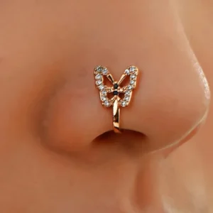 Fashion Stainless Steel Butterfly Fake Nose Piercing Sexy Body Piercing Jewelry Fake Nariz Rings 1