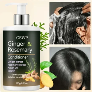 GSWP 500g Ginger & Rosemary Shampoo and Conditioner Set: Deeply cleanses and strengthens hair, repairs dry and damaged strands. 1