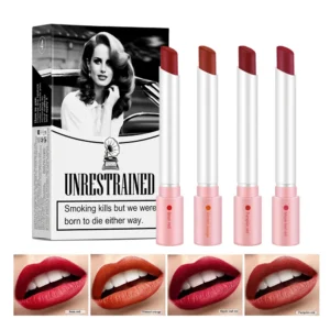4Colors/set Cigarette Lip Gloss Set Velvet Matte Waterproof Long-lasting Lip Non-Stick Cup Cigarette Lipstick Makeup For Women 1