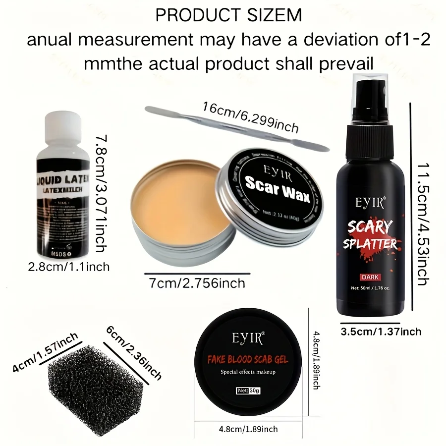 Halloween Wax Blood Plasma Makeup Sfx Makeup Set, Halloween Makeup Party Special Effects Professional Stage Costumes and Cosplay 6