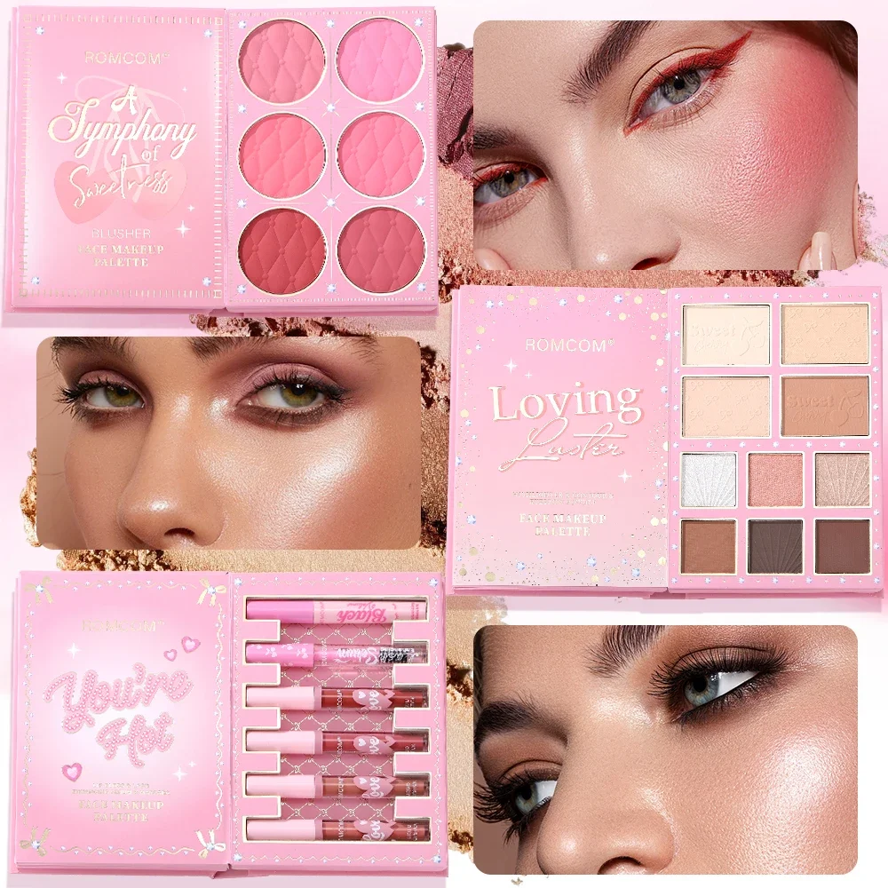 All-in-One 5-Page Makeup Magic Book: Full Kit with Multi-Shade Eyeshadow, Blush, Highlighter, Contour & Glossy Lip Gloss 3