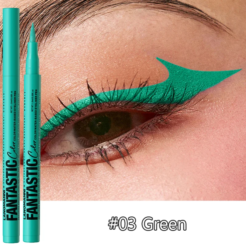 Matte Dark Purple Red Eye Liner Makeup White Liquid Eyeliner Quick-Drying Waterproof Eyeliner Pencil Long-Lasting 12 Color Eyes 5