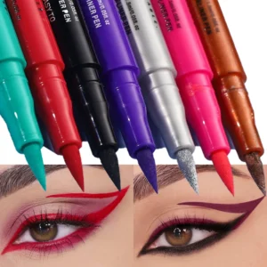 Matte Dark Purple Red Eye Liner Makeup White Liquid Eyeliner Quick-Drying Waterproof Eyeliner Pencil Long-Lasting 12 Color Eyes 1
