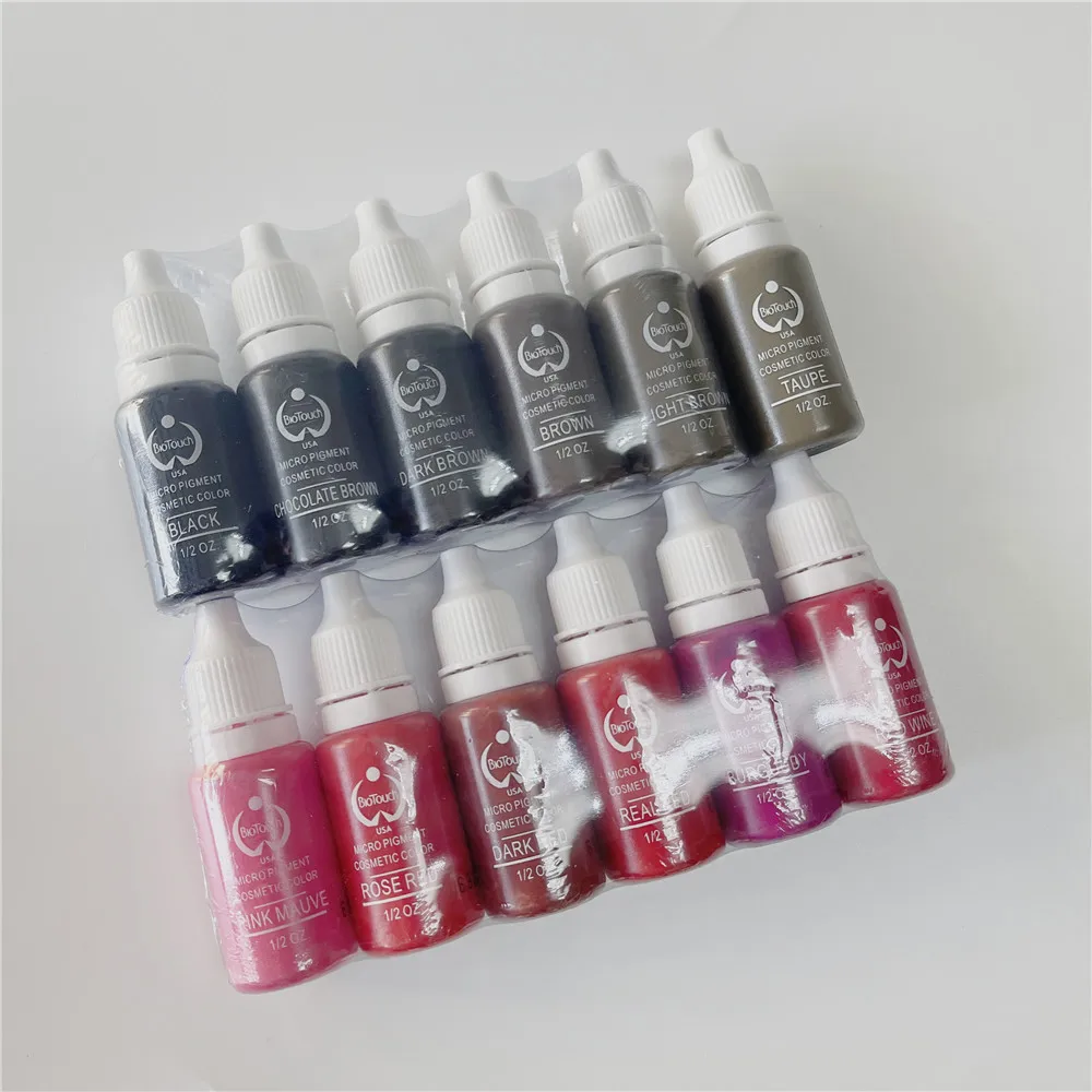 6 Colors Tattoo Ink Permanent Microblading Paint Inks Pigment Semi Makeup Eyebrows Lips Tint Consumables Tattoo Supplies 3