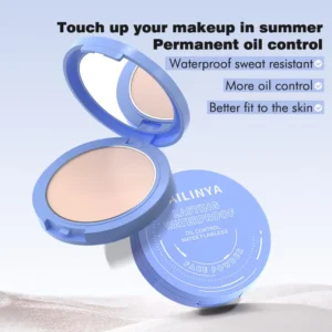 OUHOE Setting Makeup Pressed Powder Waterproof Oil Control Concealer Full Coverage Lasting Brighten Skin Tone Makeup 1