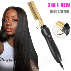 Electric Hot Heating Comb Hair Straightener Curler Flat Irons Wet Dry Hair Iron Straightening Brush Hair Styling Tools 1