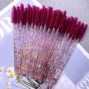 50Pcs Makeup Brushes Disposable Crystal Eyebrow Brush Diamond Handle Mascara Wand Applicator Eye Lashes Eyelash Extension Tools 1