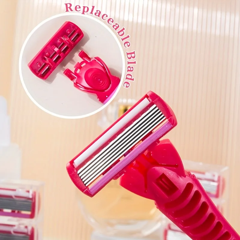 Razor for women 6-Layer blade leg hair underarm shaving knife 6-layer blades razor cross-border spot manual razor Leg shaver 3