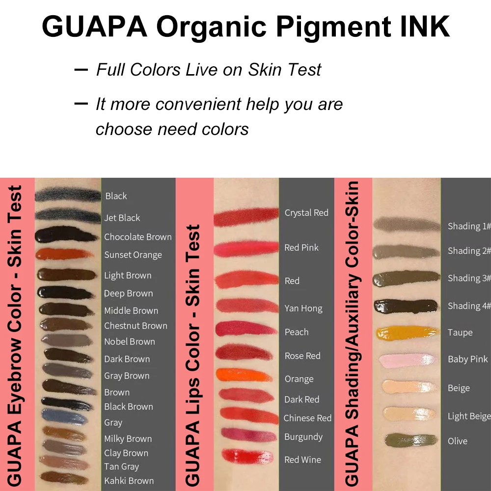 2ml/Bottle Permanent Makeup Machine Use Liquid Microblading Pigment Paint Tattoo Ink Tattoo Supply For Eyebrows Eyeliner Lip 6