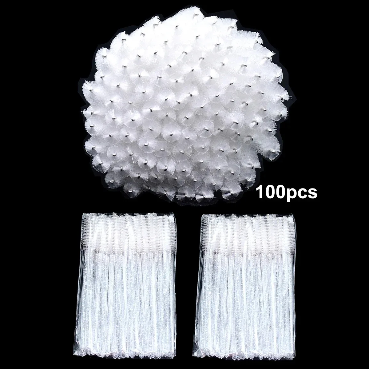 100pcs Disposable Eyelash Brushes Spoolies Micro Lash Mascara Wands Combs Wholesale for Eyelash Extension Makeup Cosmetic Tools 4