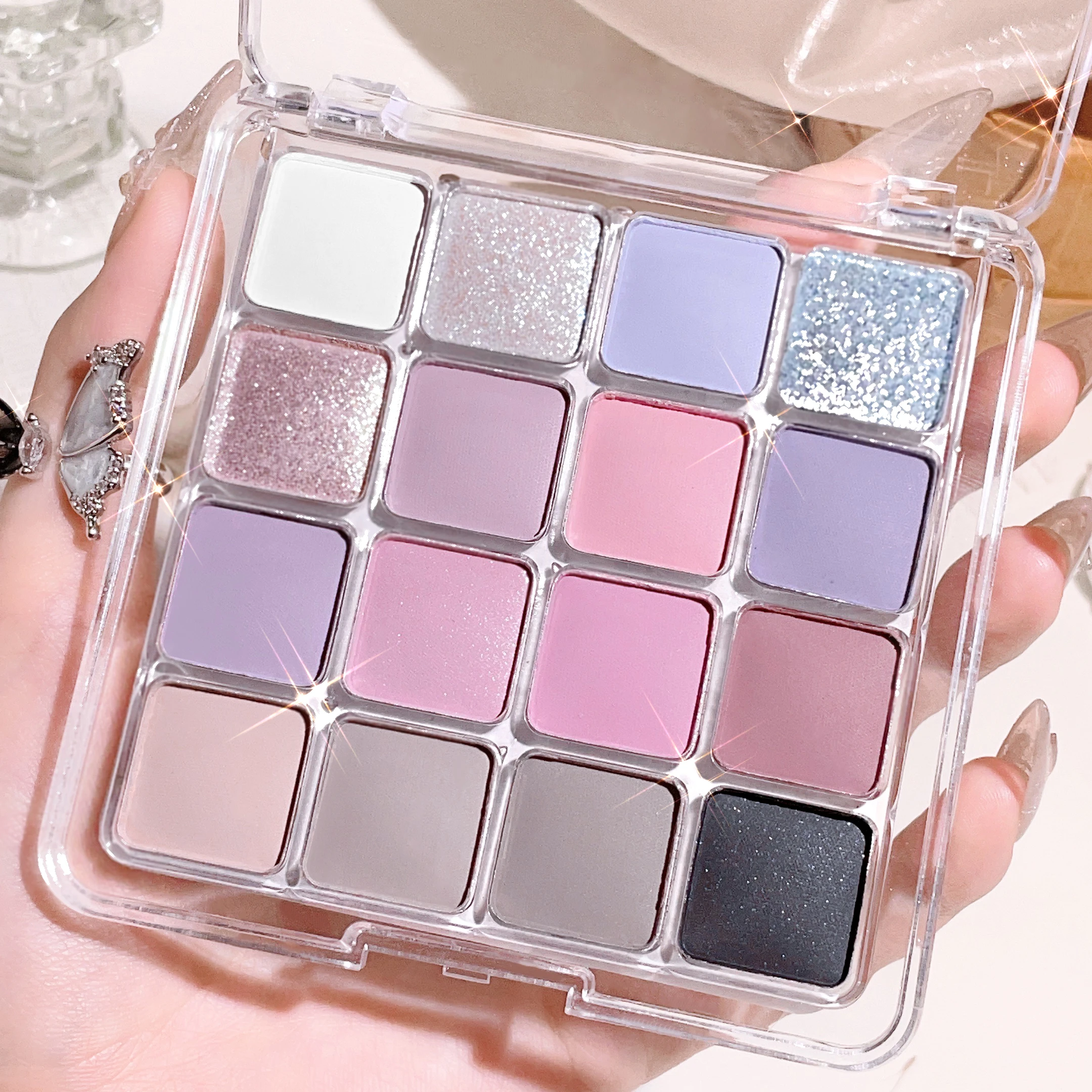 Sixteen-color sunset magic eye shadow plate pearl matte earth color Korean makeup eye shadow 6