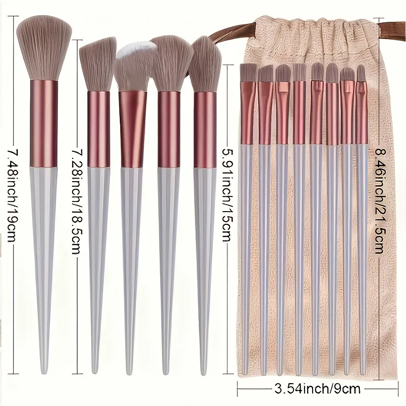13pcs Makeup Brush Set Ultra-Soft Synthetic Hair Brushes for Foundation Blush Eyeshadow Ideal Gift for Christmas Holiday 3