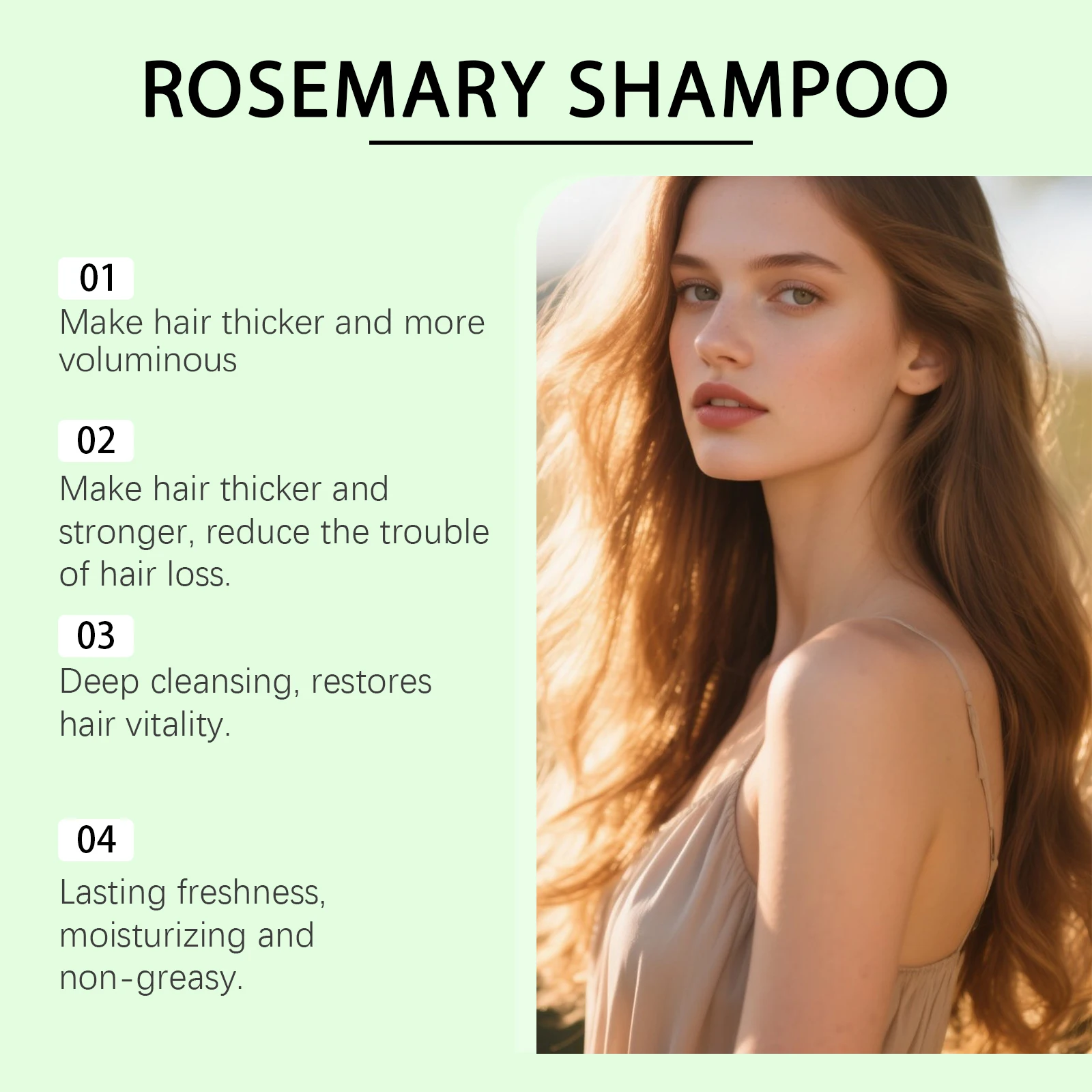 Rosemary Natural Shampoo Hair Thickness Loss Deep Nourishing Scalp Care Strengthen Repair Damaged Oil Control For Men Women 3